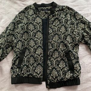 Black & Tan Printed Bomber Jacket
